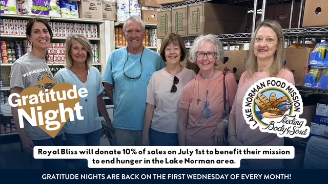Lake Norman Food Mission volunteers working together in the food pantry